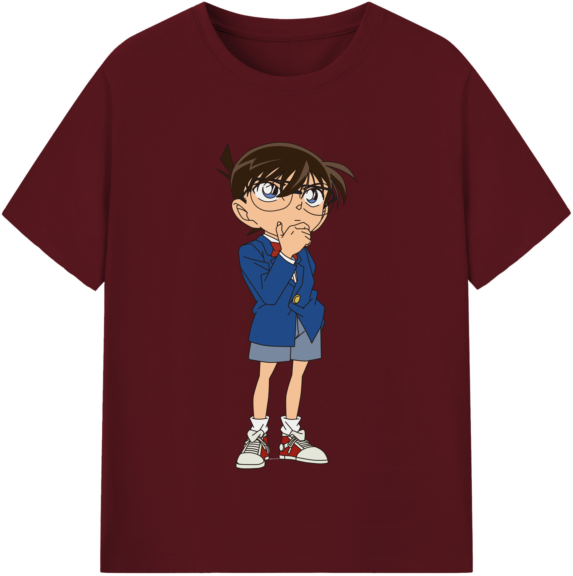 （画像用） 名探偵コナン 江戸川 コナン Detective Conan Conan Edogawa 綿100％半袖Tシャツ（フロントプリント）